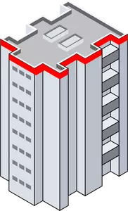 Vector illustration of isometric tower block