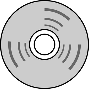 Vector line drawing of compact disc