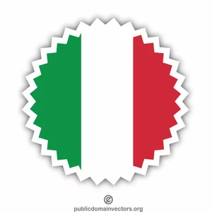 Autocollant rond de drapeau italien