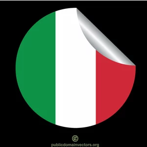 Mengupas stiker dengan bendera Italia