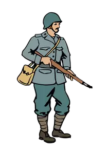 Soldat italien de vecteur de WW2