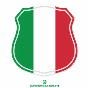 Italian flag heraldic shield silhouette
