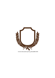 Emblema con laurel hojas vector de la imagen