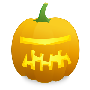 Space ship Halloween pumpkin vector drawing