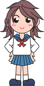 Japanse school meisje vector afbeelding