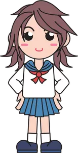 Japanse school meisje vector afbeelding