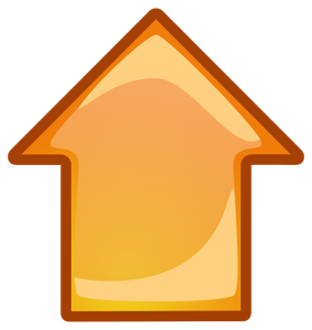 Orange arrow pointing up vector drawing