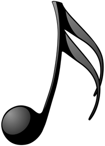 Quaver musical note vector drawing