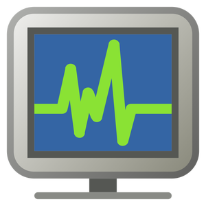 Computer monitoraggio icona vettoriale illustrazione