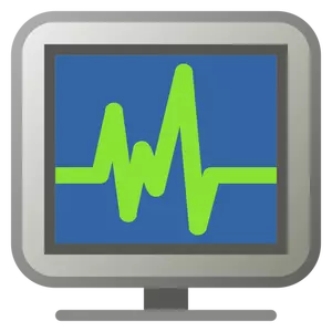 Ilustração em vetor ícone monitoramento computador