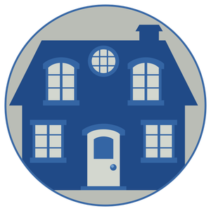 Blauwwitte Huis vector afbeelding