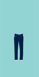 Vector clip art of simple jeans on torquoise background