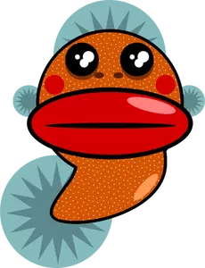 Ugly cartoon fish vector illustration