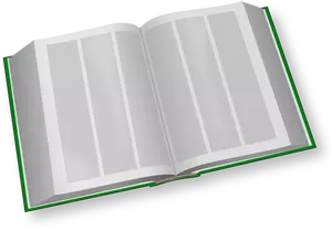 Vector clip art of green three column book open