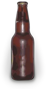 Vektör grafik ve kahverengi bira şişesi