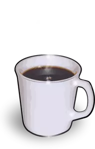 Vektori clipart valkoinen kuppi kuumaa kahvia
