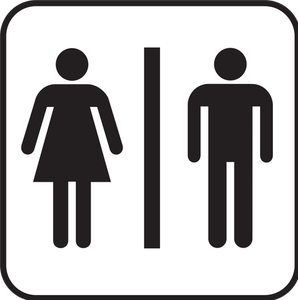 Kadın ve erkek tuvalet işareti vektör çizim