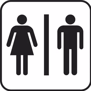 Miesten ja naisten wc-kyltin vektoripiirros