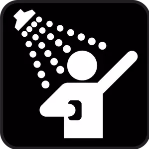 Man showering