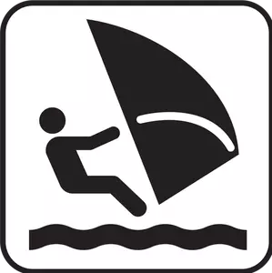 अमेरिकी राष्ट्रीय पार्क मैप्स pictogram windsurfing के वेक्टर छवि के लिए