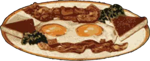 Vektorgrafikk av bacon og egg amp