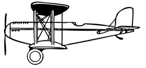 Clip-art vector de uma vista lateral de um biplano