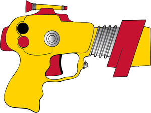 Vektor illustration av gula och röda utrymme pistol
