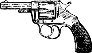 Illustration vectorielle de revolver avec poignée en caoutchouc