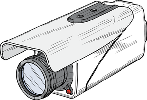 Vektor Zeichnung der Überwachungskamera mit Regen-Schatten