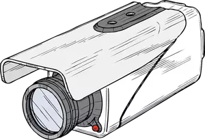 Disegno della telecamera di sorveglianza con tonalità pioggia vettoriale