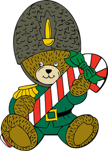 Christmas guard bear vector