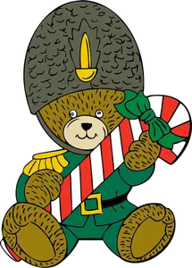 Vetor de urso de guarda de Natal