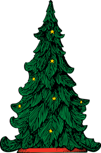 Christmas tree vector drawing