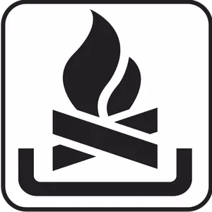 अमेरिका के नेशनल पार्क मैप्स pictogram खुली आग क्षेत्र वेक्टर छवि के लिए