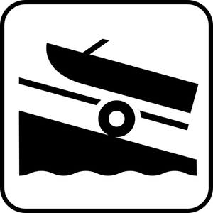 US National Park hărţi pictogramă pentru o barca cu trailer zona vector imagine