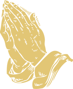 Modlitwa ręce grafiki wektorowej