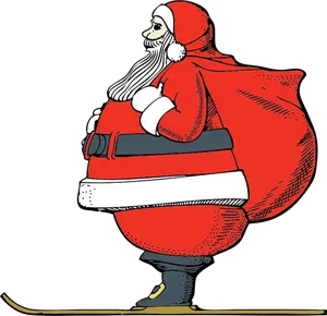 Skidåkning Santa vektorgrafik