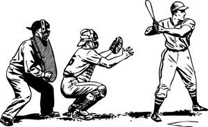 Vektor ilustrasi adegan bisbol