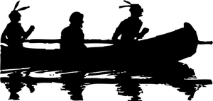 Clipart de canoë silhouette