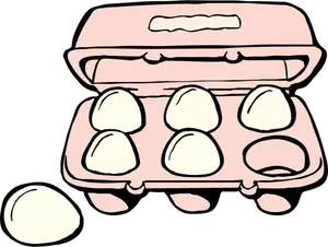 Cartón de 6 huevos vector clip art