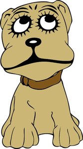 Pes kreslený portrét vektorové ilustrace