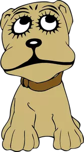 Cartoon dog portrait vector illustration