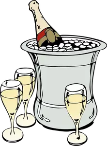 Champagner servieren Vektor-Bild