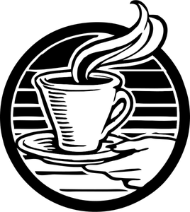 Kopp kaffe svart och vit vektor