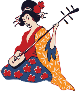 Geisha playing instrument