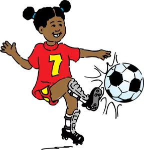 Imagem de vector menina joga futebol