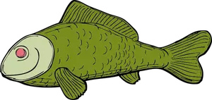 Jelek hijau ikan sisi vektor ilustrasi