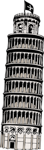 Pisa-vektorikuvan kalteva torni