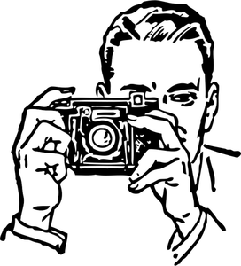 Immagine vettoriale dell'uomo con la macchina fotografica