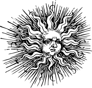Illustration vectorielle ornementée de soleil